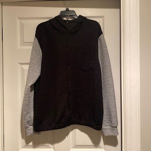 Black Hoodie with Grey Sleeves